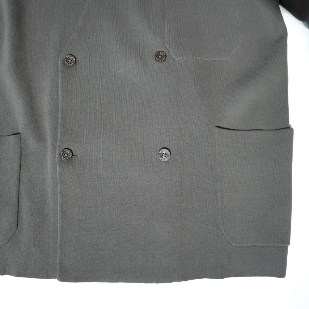 SIDE SLOPE(サイドスロープ)Paper-like cotton high twist knit jacket